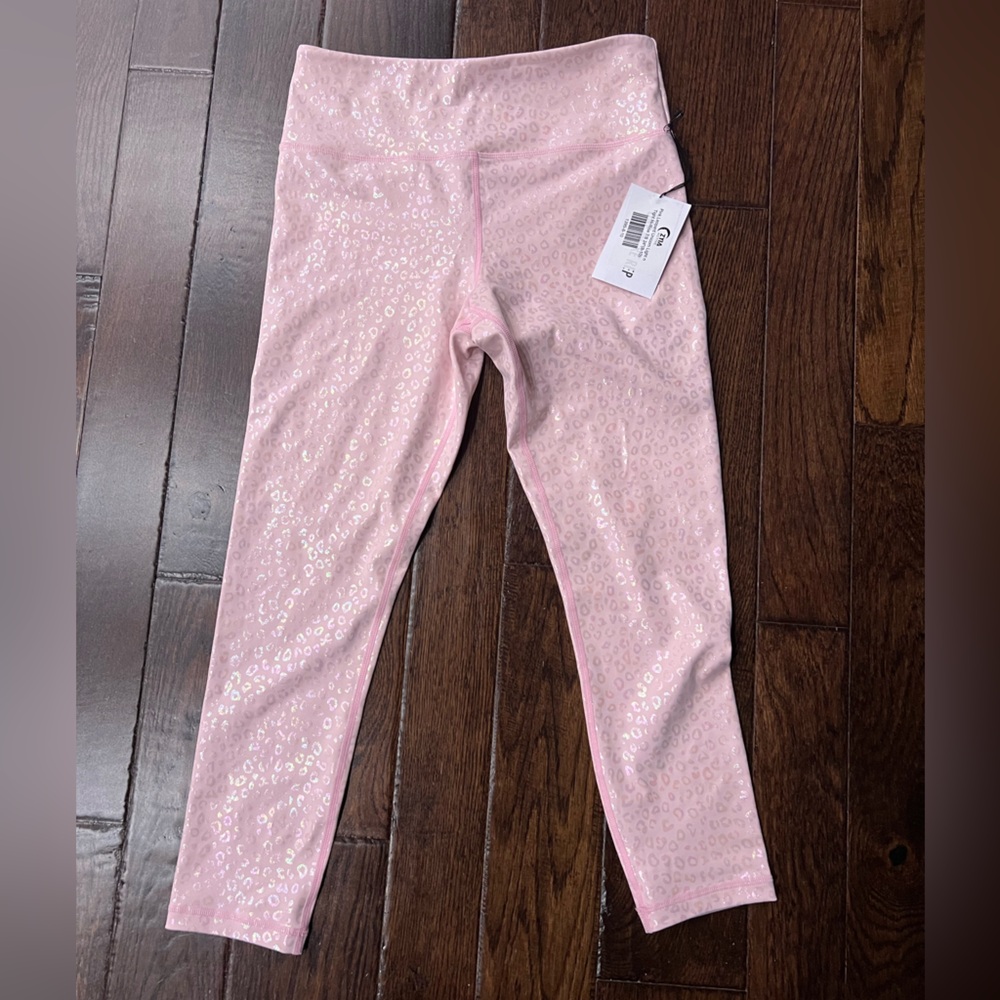 Zyia Active Pink Leopard Leggings 7/8 length size 8/10